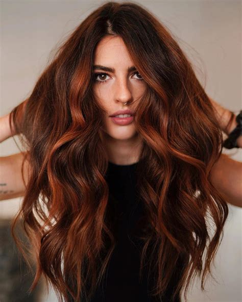 copper highlights on dark brown curly hair|20 Best Copper Hair Highlights for Fall and Winter